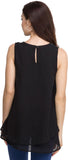 Oxolloxo Casual Sleeveless Embellished Women's Top