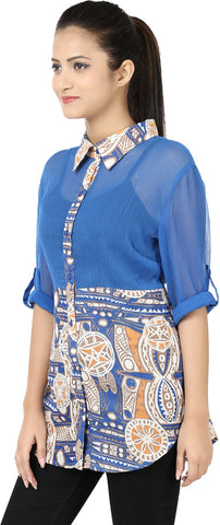 Adhaans Women's Printed Casual Shirt