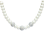 Affinity Jewellers Designer Silver Bead White Mala String Pearl Silver Plated Alloy Necklace
