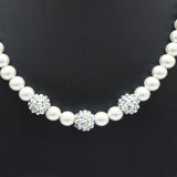 Affinity Jewellers Designer Silver Bead White Mala String Pearl Silver Plated Alloy Necklace