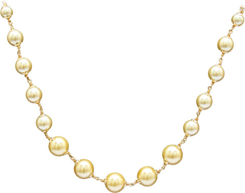 Affinity Jewellers Designer Gold Hyderabadi Gold Taar Mala String Pearl 18K Yellow Gold Plated Alloy Necklace