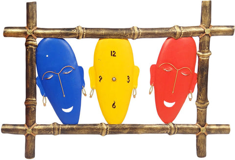 Amba Handicraft 3 Face Clock Showpiece  -  64 cm