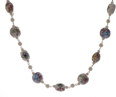 Adorelabel Floral Fantasy Long Chain Glass Necklace
