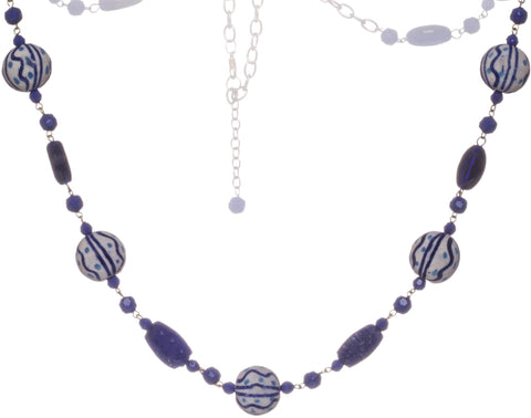 Adorelabel Azure Long Glass Necklace