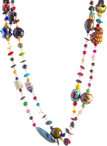 Adorelabel Ileana Long Glass Necklace