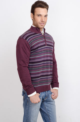 ALX New York Striped Turtle Neck Casual Men's Sweater
