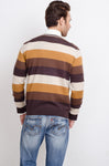 ALX New York Striped V-neck Casual Men's Sweater