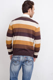 ALX New York Striped V-neck Casual Men's Sweater