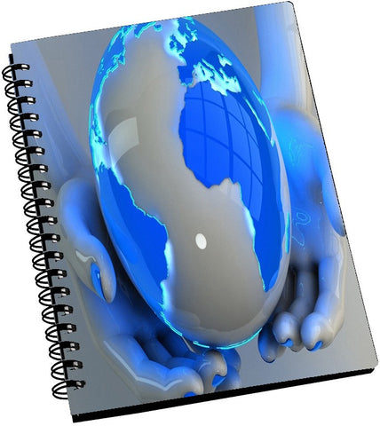 AMY 3D Globe IN Hand A5 Notebook Spiral Bound