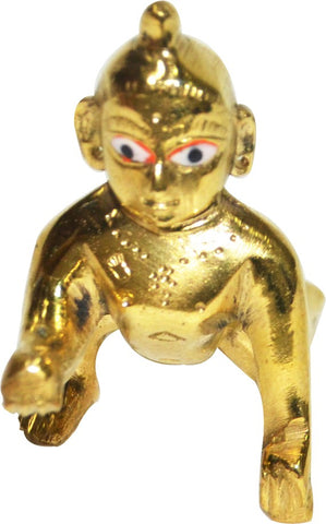 Anjalika Brass Laddu Gopal Showpiece  -  6 cm