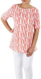 Liz Lange Printed Women's Round Neck Orange T-Shirt