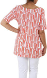 Liz Lange Printed Women's Round Neck Orange T-Shirt