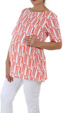 Liz Lange Printed Women's Round Neck Orange T-Shirt