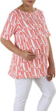Liz Lange Printed Women's Round Neck Orange T-Shirt