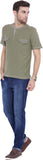 ARISE Self Design, Printed Men's Henley Green T-Shirt
