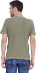 ARISE Self Design, Printed Men's Henley Green T-Shirt
