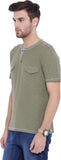 ARISE Self Design, Printed Men's Henley Green T-Shirt