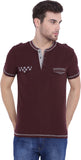 ARISE Self Design, Printed Men's Henley Maroon T-Shirt