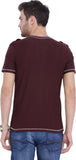 ARISE Self Design, Printed Men's Henley Maroon T-Shirt
