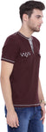 ARISE Self Design, Printed Men's Henley Maroon T-Shirt