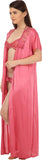 Embibo Women's Nighty with Robe, Top and Capri