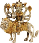 ARK Creation Hindu Goddess Durga Sitting On Lion Showpiece  -  9 cm