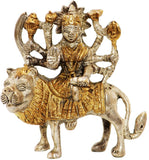 ARK Creation Hindu Goddess Durga Sitting On Lion Showpiece  -  9 cm