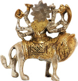 ARK Creation Hindu Goddess Durga Sitting On Lion Showpiece  -  9 cm