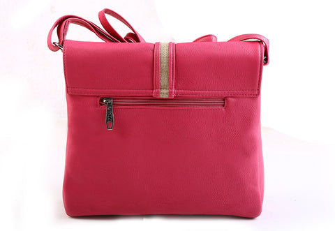 YBC Women Pink PU Sling Bag