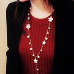 Aaishwarya Pearls N Florals Long Alloy Necklace