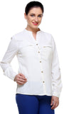 We Desi Women's Solid Casual Reversible Shirt