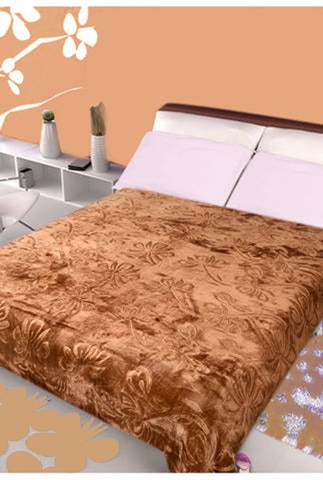 YNA Plain Double Blanket Brown