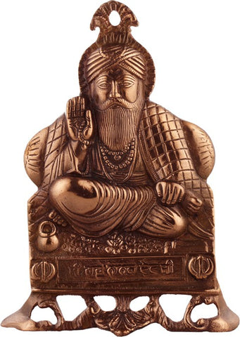 Advitiya Black Metal Gurunanak Ji Showpiece  -  28 cm