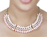 Aaishwarya Pink Petal Bib Alloy Necklace
