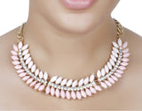 Aaishwarya Pink Petal Bib Alloy Necklace