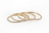 Wecart Alloy Crystal Rose Gold Bangle Set