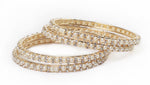 Wecart Alloy Crystal Rose Gold Bangle Set