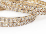 Wecart Alloy Crystal Rose Gold Bangle Set