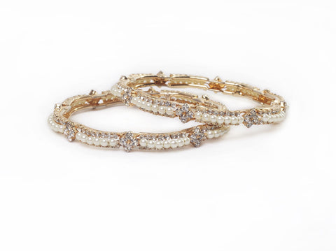 Wecart Alloy Crystal Rose Gold Bangle Set