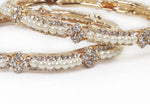Wecart Alloy Crystal Rose Gold Bangle Set