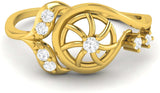 Ciemme 0.08 CT Women's Circle Of Love Relation Promise Yellow Gold Diamond 18 K Ring