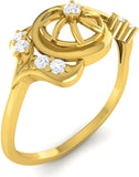 Ciemme 0.08 CT Women's Circle Of Love Relation Promise Yellow Gold Diamond 18 K Ring