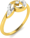 Ciemme 0.09 CT Fashion Designer Women's Promise Yellow Gold Diamond 18 K Ring