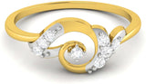 Ciemme 0.09 CT Fashion Designer Women's Promise Yellow Gold Diamond 18 K Ring