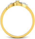 Ciemme 0.09 CT Fashion Designer Women's Promise Yellow Gold Diamond 18 K Ring