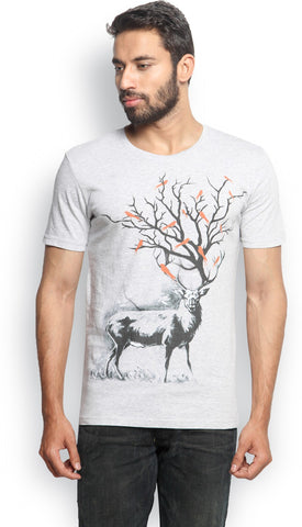 Wolfpack Printed Men's Round Neck T-Shirt
