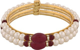 JANKI JEWELLERS Alloy Pearl Rhodium Bangle Set