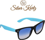 Silver Kartz Beach Sky Blue Wayfarer, Rectangular Sunglasses