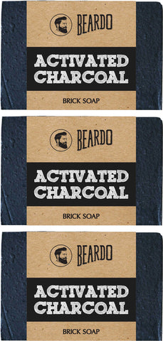 BEARDO ACTIVATED CHARCOAL Brick Soap - 125g (Set of 3)
