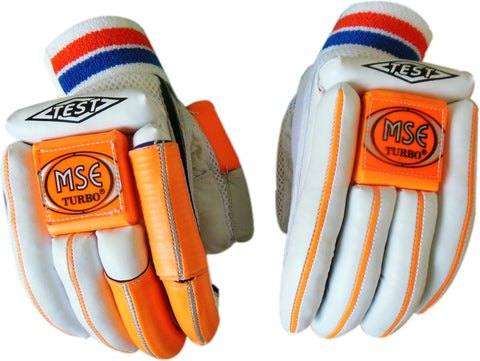Turbo MSE TEST LITE Batting Gloves (Men, White, Orange)